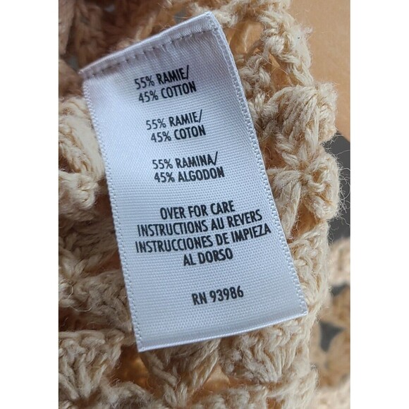 Casual Corner Annex Beige Longsleeve Open Crochet Cardigan Sweater Womens Medium - Picture 5 of 5